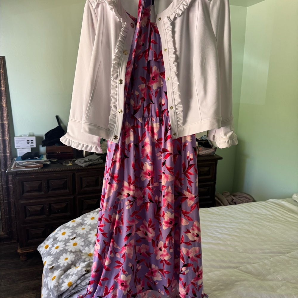 C. Wonder Floral Dress with White Jacket